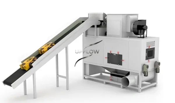 Automatic bag dumping system for dust-free powder handling