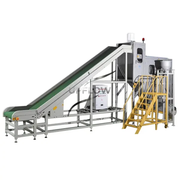 Automatic bag emptying machine for powder and granule unloading