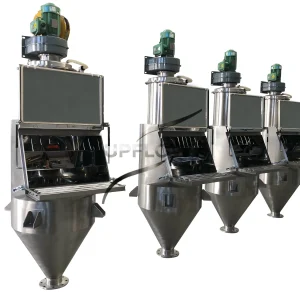 Manual unloading station for small bag powder material