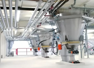 Lithium carbonate pneumatic conveying system with enclosed pipeline for battery grade powder transport