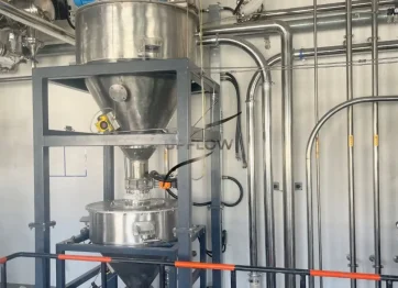 Oxide electrolyte pneumatic conveying system for LLZO and LATP ceramic powders
