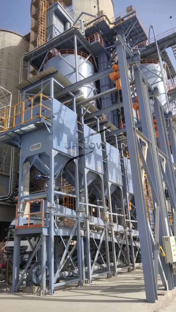Cement powder handling system installation at customer site