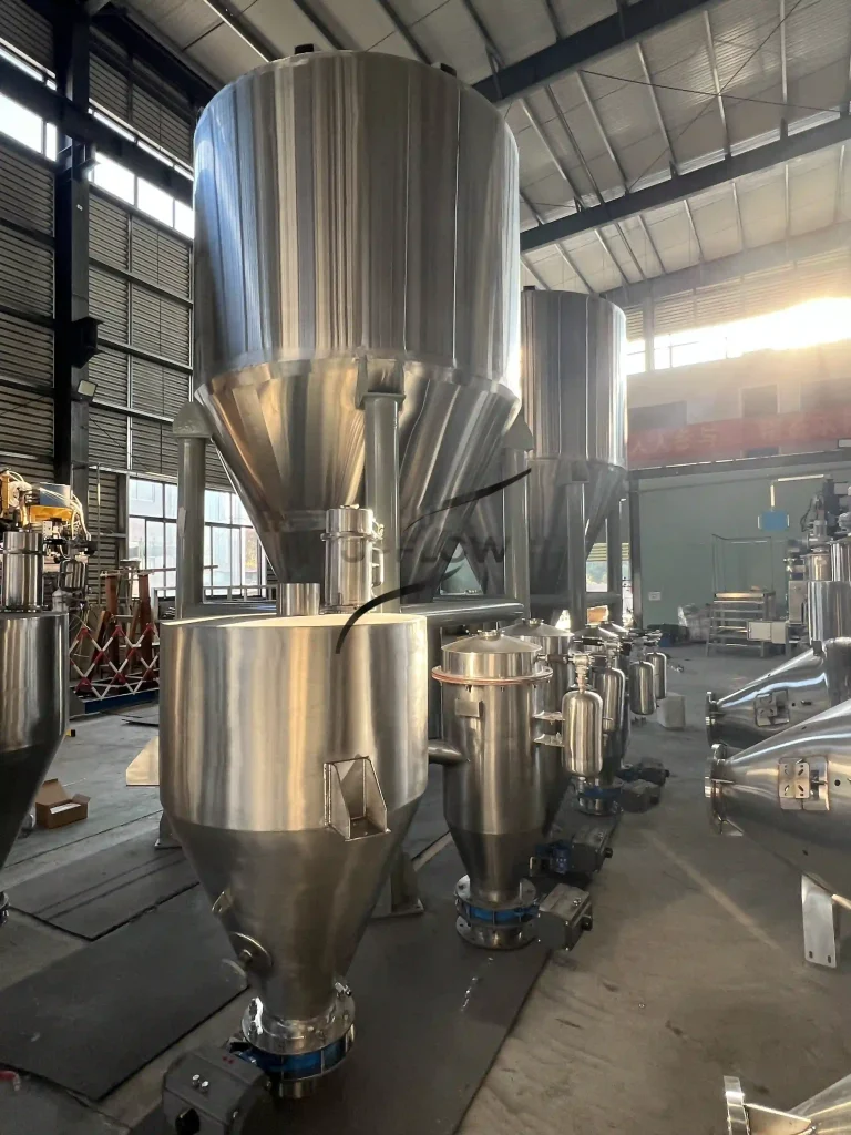 Magnesium silicate vacuum conveying system