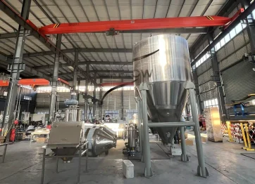 Magnesium silicate pneumatic conveying system
