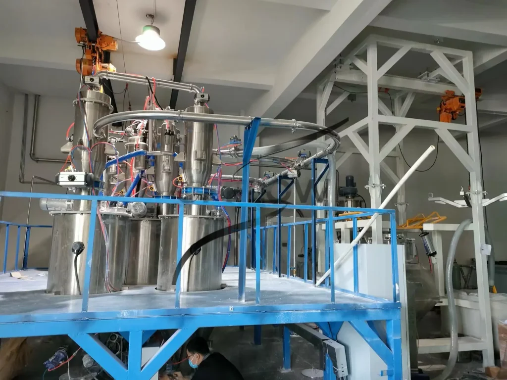 PVC powder pneumatic conveying system project for automatic material feeding
